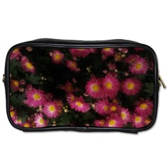 Purple Flowers With Yellow Centers Toiletries Bag (one Side) by okhismakingart