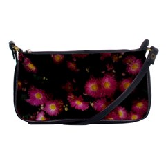 Purple Flowers With Yellow Centers Shoulder Clutch Bag by okhismakingart