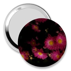 Purple Flowers With Yellow Centers 3  Handbag Mirrors by okhismakingart