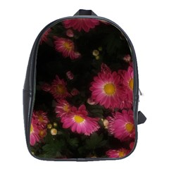 Purple Flowers With Yellow Centers School Bag (xl) by okhismakingart