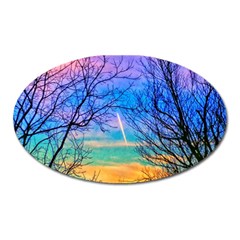 Pastel Plane Take-off Oval Magnet by okhismakingart