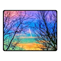 Pastel Plane Take-off Double Sided Fleece Blanket (small)  by okhismakingart