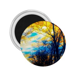 Yellow And Blue Forest 2 25  Magnets by okhismakingart