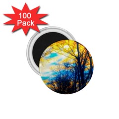 Yellow And Blue Forest 1 75  Magnets (100 Pack)  by okhismakingart