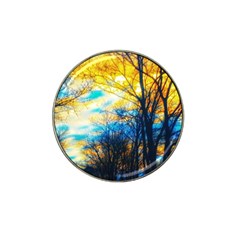 Yellow And Blue Forest Hat Clip Ball Marker by okhismakingart