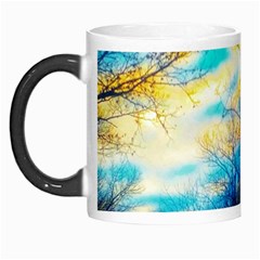 Yellow And Blue Forest Morph Mugs by okhismakingart