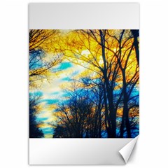 Yellow And Blue Forest Canvas 12  X 18  by okhismakingart