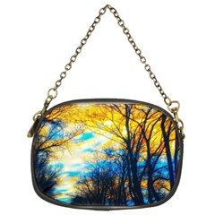 Yellow And Blue Forest Chain Purse (two Sides) by okhismakingart