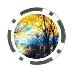 Yellow And Blue Forest Poker Chip Card Guard (10 Pack) by okhismakingart