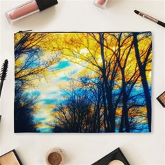 Yellow And Blue Forest Cosmetic Bag (xl) by okhismakingart