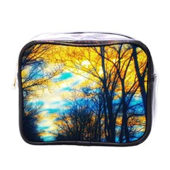 Yellow And Blue Forest Mini Toiletries Bag (one Side) by okhismakingart