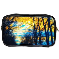 Yellow And Blue Forest Toiletries Bag (one Side) by okhismakingart