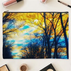 Yellow And Blue Forest Cosmetic Bag (xxxl) by okhismakingart