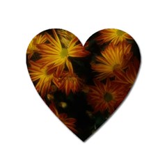 Red Striped Flowers Heart Magnet by okhismakingart