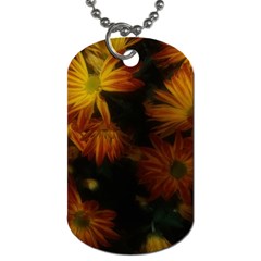 Red Striped Flowers Dog Tag (two Sides) by okhismakingart