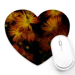 Red Striped Flowers Heart Mousepads by okhismakingart