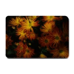 Red Striped Flowers Small Doormat  by okhismakingart