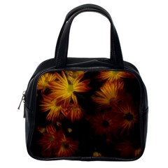 Red Striped Flowers Classic Handbag (one Side) by okhismakingart