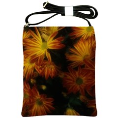 Red Striped Flowers Shoulder Sling Bag by okhismakingart