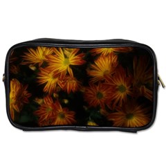 Red Striped Flowers Toiletries Bag (one Side) by okhismakingart