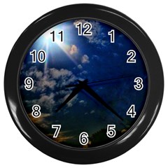 Sunny Day Wall Clock (black) by okhismakingart