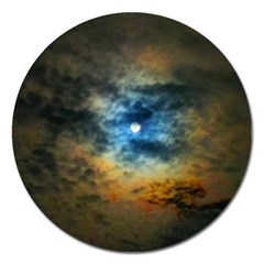 Rainbow Sun Magnet 5  (round) by okhismakingart