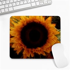 Single Sunflower Large Mousepads by okhismakingart