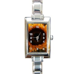 Single Sunflower Rectangle Italian Charm Watch by okhismakingart