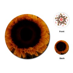 Single Sunflower Playing Cards (round) by okhismakingart