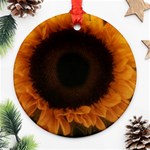 Single Sunflower Round Ornament (Two Sides) Front