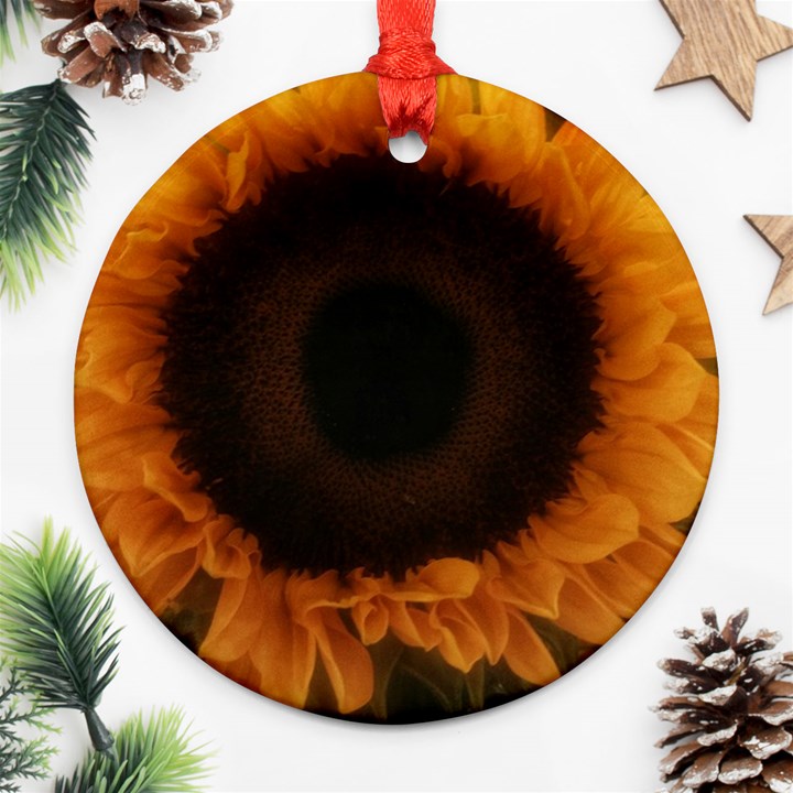 Single Sunflower Round Ornament (Two Sides)