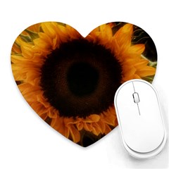 Single Sunflower Heart Mousepads by okhismakingart