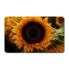 Single Sunflower Magnet (rectangular) by okhismakingart