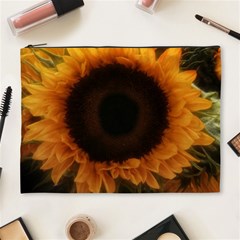 Single Sunflower Cosmetic Bag (xl) by okhismakingart