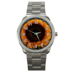 Single Sunflower Sport Metal Watch by okhismakingart