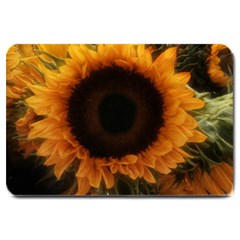 Single Sunflower Large Doormat  by okhismakingart