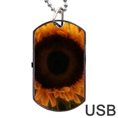 Single Sunflower Dog Tag Usb Flash (one Side) by okhismakingart