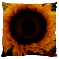 Single Sunflower Large Cushion Case (one Side) by okhismakingart