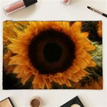 Single Sunflower Cosmetic Bag (XXL) Front