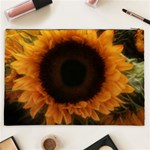 Single Sunflower Cosmetic Bag (XXL) Back