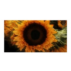 Single Sunflower Satin Wrap by okhismakingart