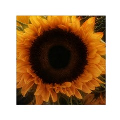 Single Sunflower Small Satin Scarf (square) by okhismakingart