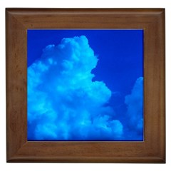 Deep Blue Clouds Framed Tiles by okhismakingart