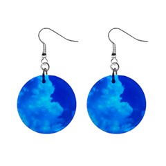 Deep Blue Clouds Mini Button Earrings by okhismakingart