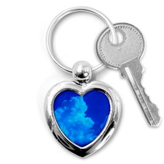 Deep Blue Clouds Key Chains (heart)  by okhismakingart