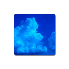 Deep Blue Clouds Square Magnet by okhismakingart