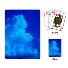 Deep Blue Clouds Playing Cards Single Design by okhismakingart