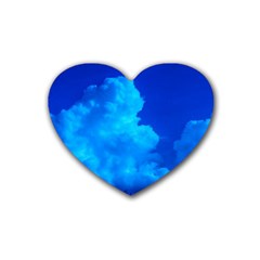 Deep Blue Clouds Heart Coaster (4 Pack)  by okhismakingart