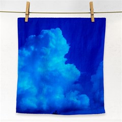 Deep Blue Clouds Face Towel by okhismakingart