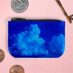 Deep Blue Clouds Mini Coin Purse by okhismakingart